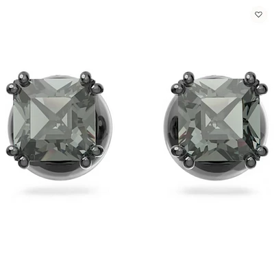 Swarovski Millenia Stud earrings Square Cut, Black, Ruthenium Plated - 5642511