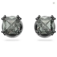 Swarovski Millenia Stud earrings Square Cut, Black, Ruthenium Plated - 5642511