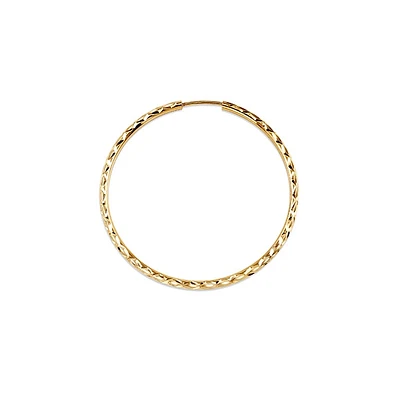 10K Yellow Gold 35mm Sleeper/Keeper/Hoop Earrings