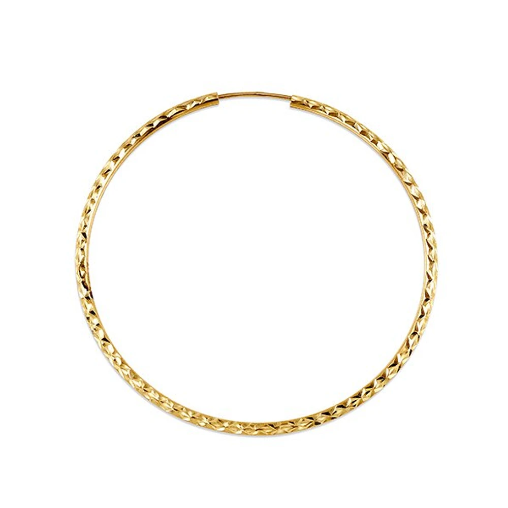 10K Gold 50mm Sleeper/Keeper/Hoop Earrings