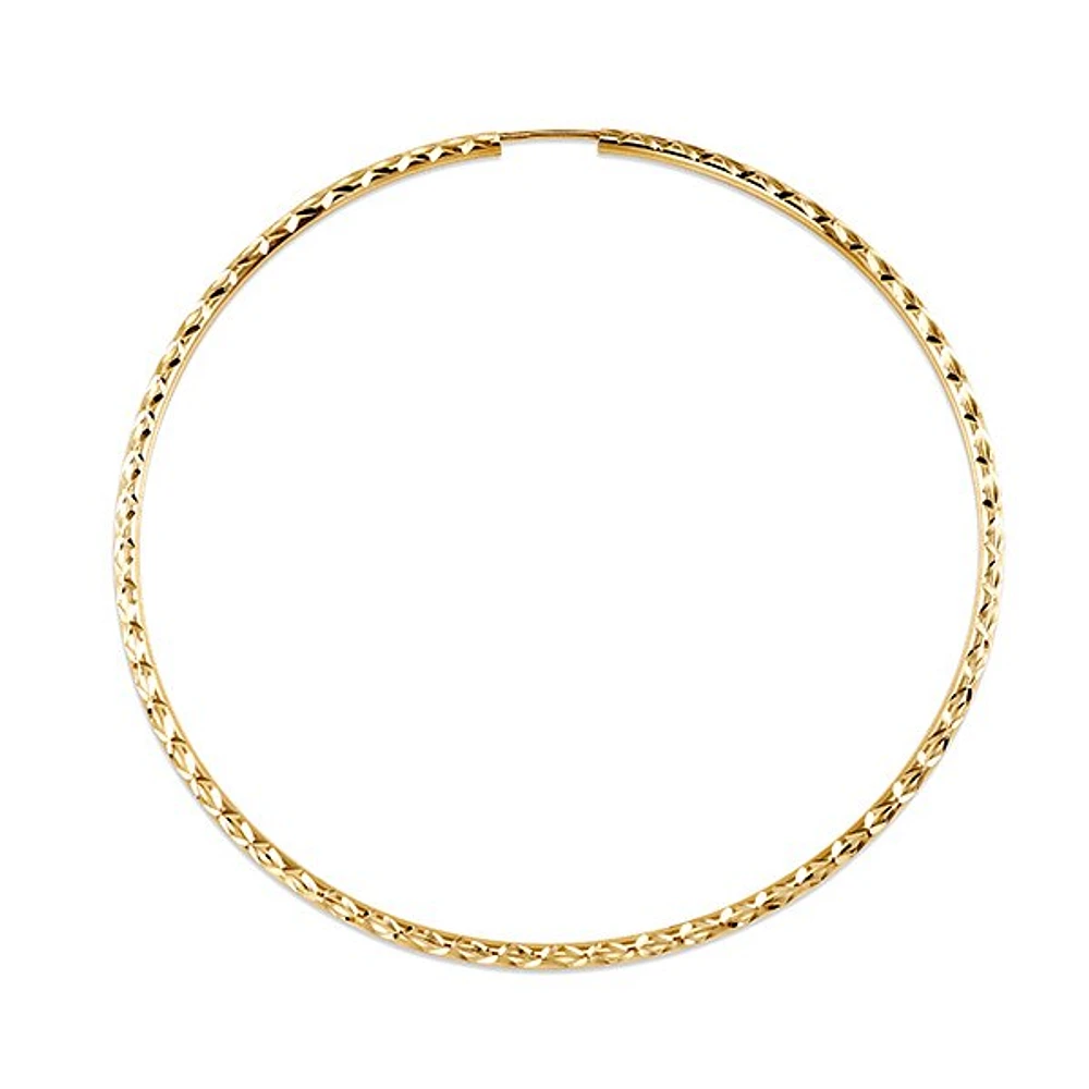 10K Gold 60mm Sleeper/Keeper/Hoop Earrings