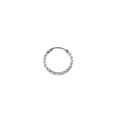 10K White Gold 20mm Sleeper/Keeper/Hoop Earrings