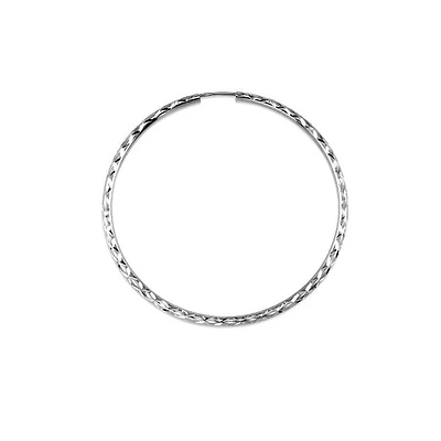 10K White Gold 40mm Sleeper/Keeper/Hoop Earrings