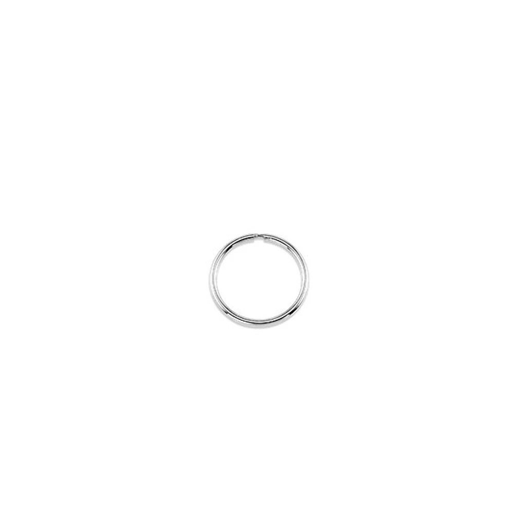 10K White Gold 14mm Sleeper/Keeper/Hoop Earrings