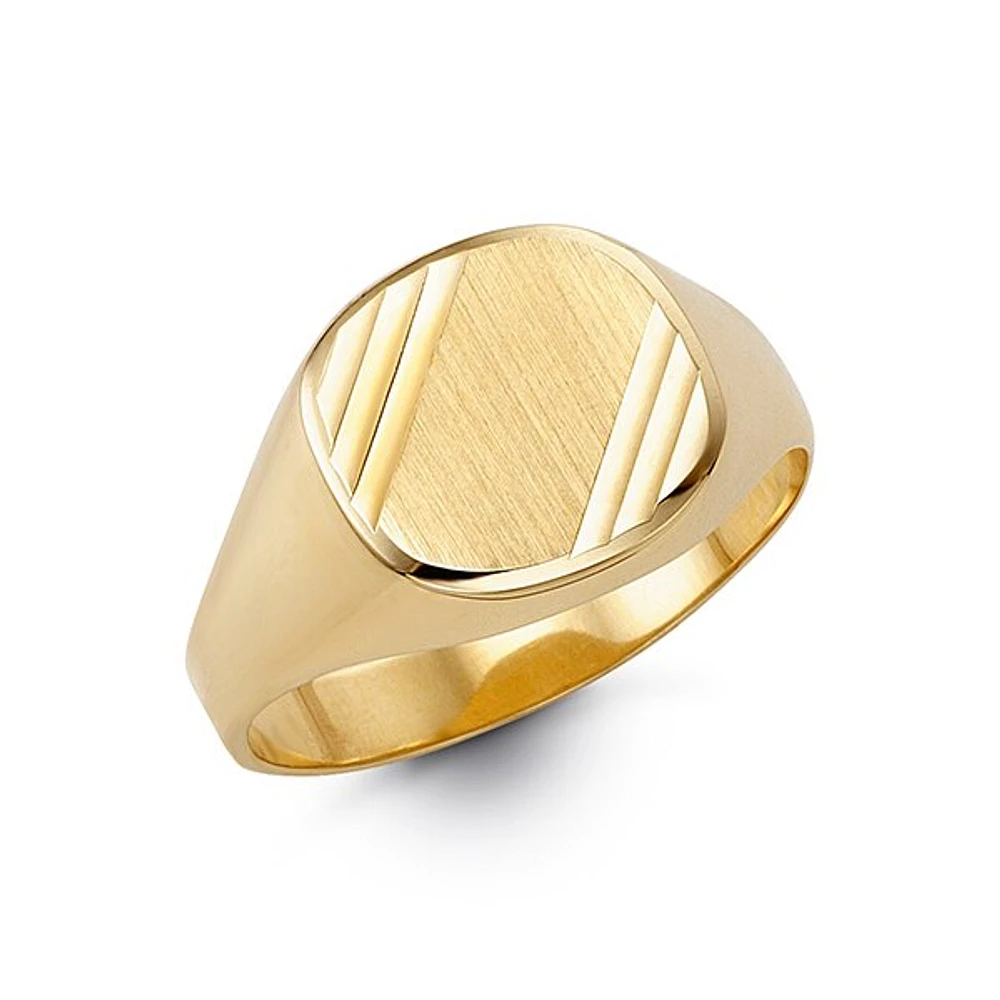 10K Gold Engravable Gents Signet