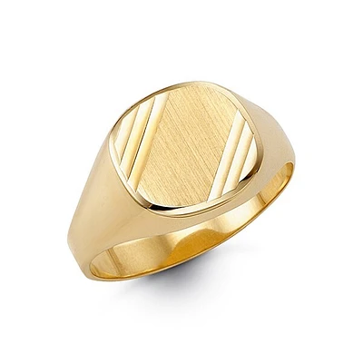 10K Gold Engravable Gents Signet