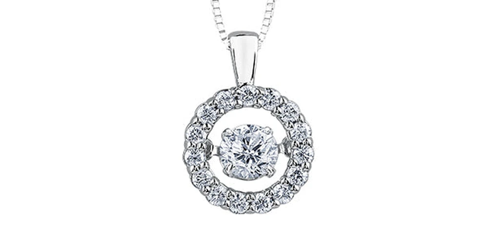10K White Gold 0.35cttw Diamond Eternity Pendant, 18"