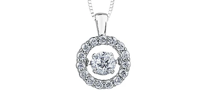 10K White Gold 0.35cttw Diamond Eternity Pendant, 18"