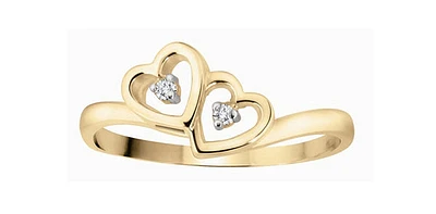 10k Yellow Gold 0.01cttw Round Cut Diamond Ring, 5.75