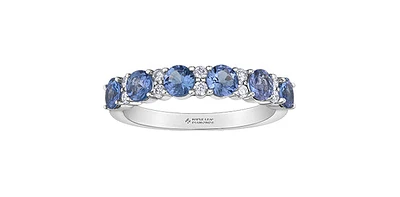 10K White Gold 1.20cttw Tanzanite & 0.15cttw Diamond Ring, size 6.5
