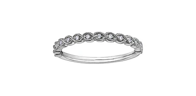 10K White Gold 0.07ctt Diamond Round-Cut Ring, Size 7