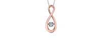 10K Rose Gold 0.03cttw Diamond Pulse Pendant, 18"