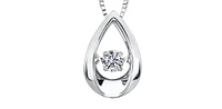 10K White Gold 0.05cttw Diamond Pulse Pendant, 18"