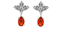 10K 2 Tone Fire Opal Earrings
