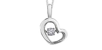 10K White Gold 0.05 Diamond Pulse Pendant, 18"