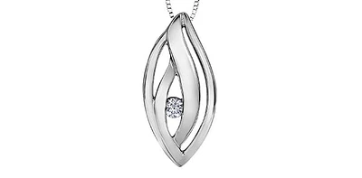 Sterling Silver 0.04cttw Canadian Diamond Necklace, 18"