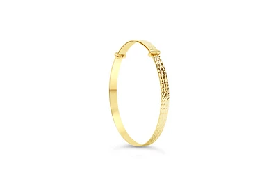 10K Yellow Gold Diamond Cut Baby Bangle