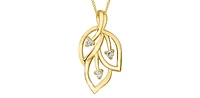 10K Yellow Gold 0.03cttw Diamond Necklace, 18"