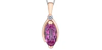 10K Rose Gold 1.33cttw Genuine Pink Topaz and 0.03cttw Diamond Necklace, 18"