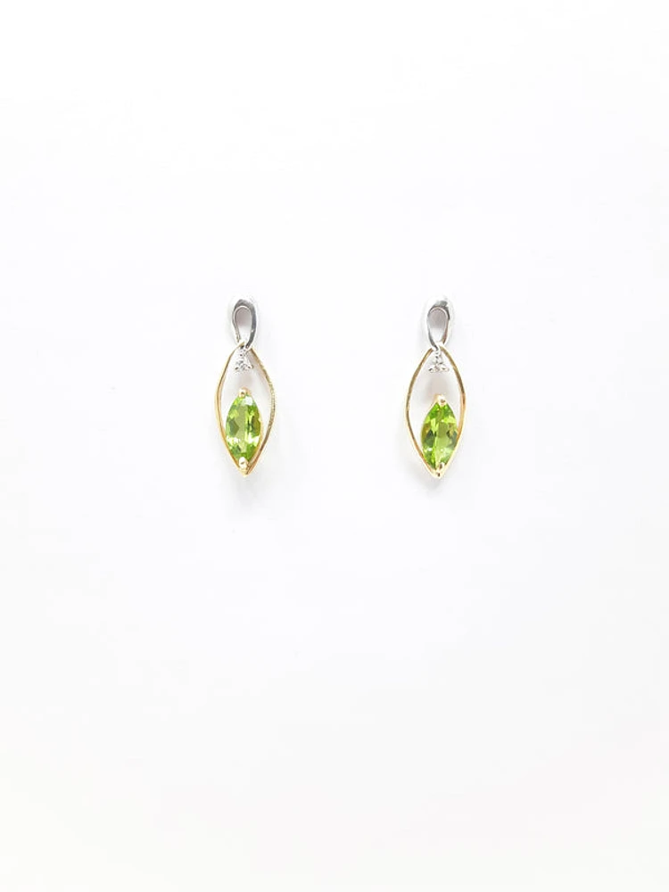 Peridot and Diamond Earrings