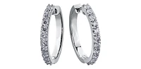 10K White Gold 1.00cttw Huggies - 21mm