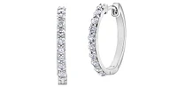 10K White Gold 0.50cttw Diamond Huggies - 17mm