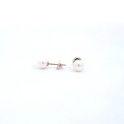 14K Yellow Gold 5.5-6.0mm Cultured Pearl Earrings with Butterfly Backs