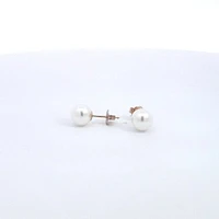 14K Gold 6.5-7.0mm Cultured Pearl Earrings with Butterfly Backs