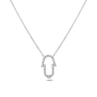 14K White Gold Diamond Necklace, 18"
