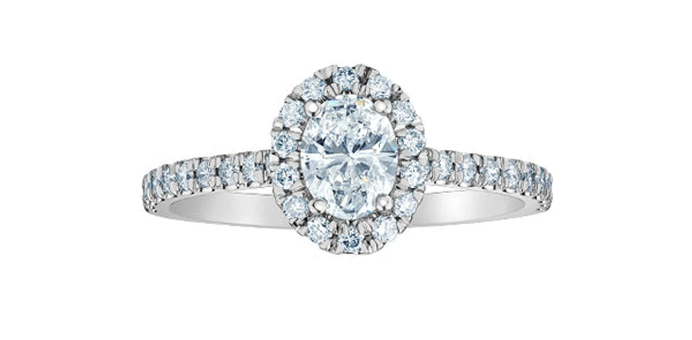 14K Gold 0.84cttw Lab Grown Oval Diamond Engagement Ring - / 4
