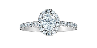 14K Gold 0.84cttw Lab Grown Oval Diamond Engagement Ring - / 4