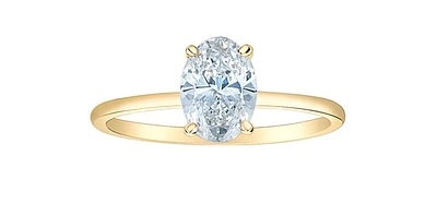 14K Gold 1.05cttw Lab Grown Oval Diamond Engagement Ring - /