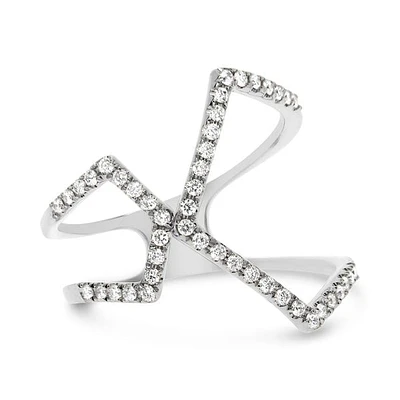 14K White, Yellow or Rose Gold 0.27cttw Diamond Geometric Ring - 14K White Gold