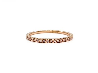 14K Rose Gold 0.09cttw Pink Diamond Band - Size 6.5