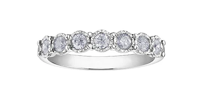 10K White Gold 0.35cttw Illusion Setting Diamond Ring - Size 6.5