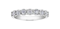 10K White Gold 0.35cttw Illusion Setting Diamond Ring - Size 6.5