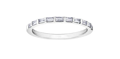14K White Gold 0.25cttw Straight Baguette Diamond Ring - Size 7