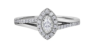 10K White Gold 0.30cttw Diamond Ring - Size 7