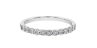 10K White Gold 0.055cttw Illusion Setting Diamond Ring - Size 6.5