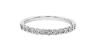 10K White Gold 0.055cttw Illusion Setting Diamond Ring - Size 6.5
