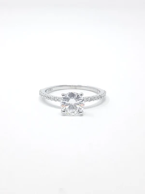 Diamond and Moissanite Engagement Ring