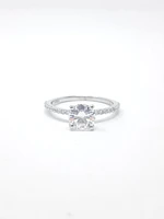 Diamond and Moissanite Engagement Ring