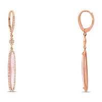 14K Rose Gold Pink Amethyst and Diamond Dangle Earring