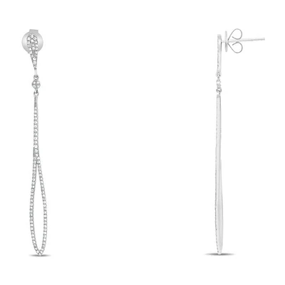 14K White Gold 0.45cttw Diamond Dangle Earring
