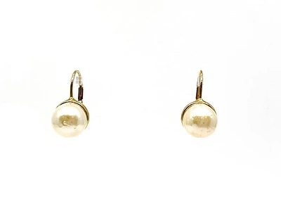 14K Gold Cultured Pearl Earrings with Lever Backs