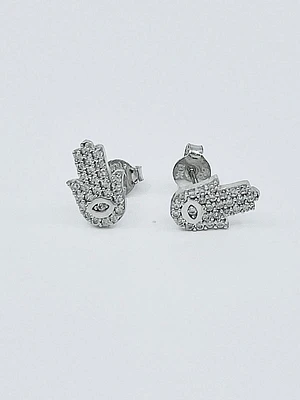 10K White Cubic Zirconia Stud Earrings