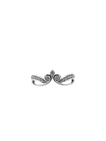 10K White Gold 0.30cttw Diamond Crown Ring, size 6.5