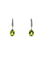 10K White Gold Peridot & Diamond Earrings