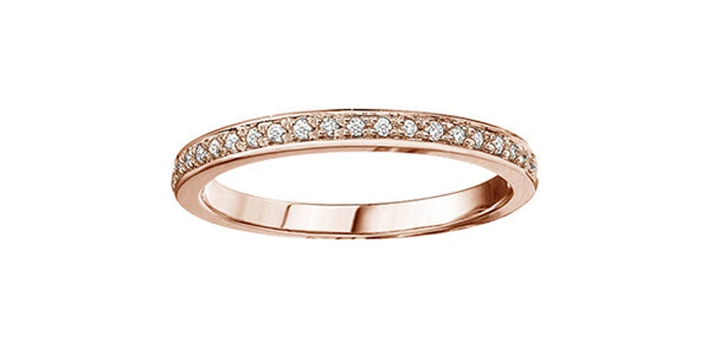 10K Rose Gold 0.15cttw Round Cut Diamond Ring