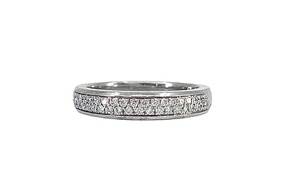 14K White Gold 0.36cttw Diamond Pave Set Ring- Size 6.5
